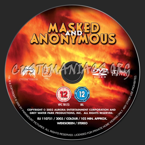 Masked and Anonymous dvd label