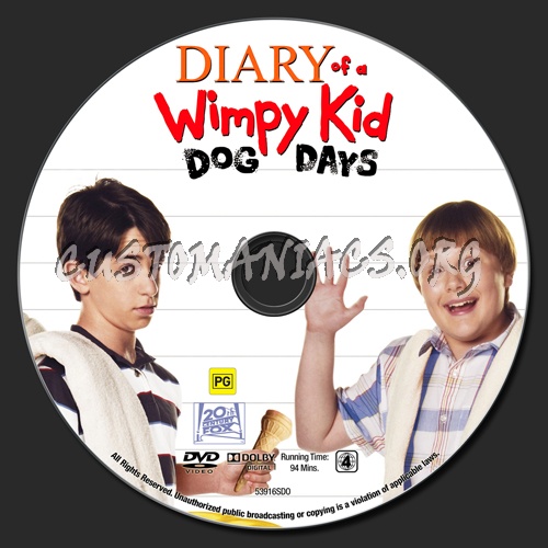 Diary Of A Wimpy Kid 3 - Dog Days dvd label