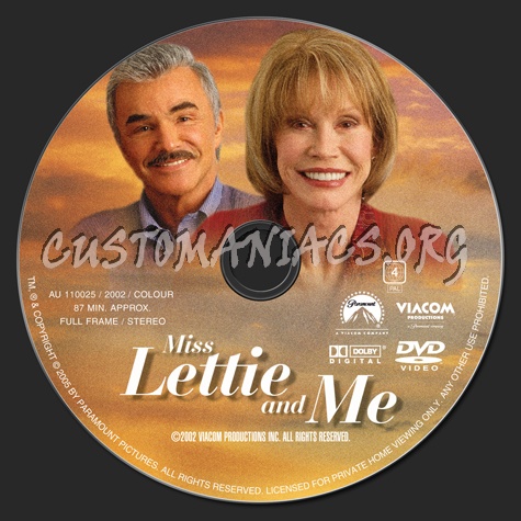 Miss Lettie and Me dvd label