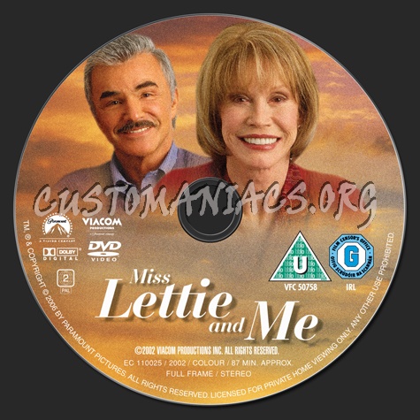 Miss Lettie and Me dvd label
