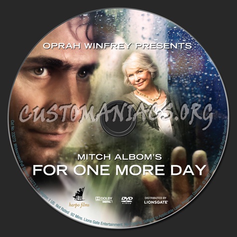 Oprah Winfrey Presents: Mitch Albom's For One More Day dvd label