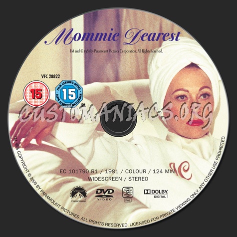 Mommie Dearest dvd label