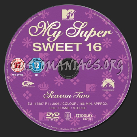 My Super Sweet 16  Season 2 dvd label