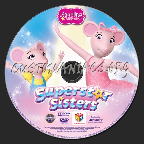 Angelina Ballerina Superstar Sisters dvd label