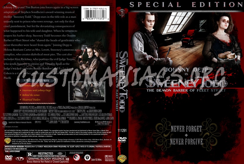 Sweeney Todd: The Demon Barber of Fleet Street dvd cover