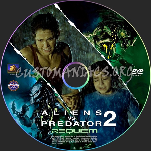 Aliens vs Predator 2 Requiem dvd label