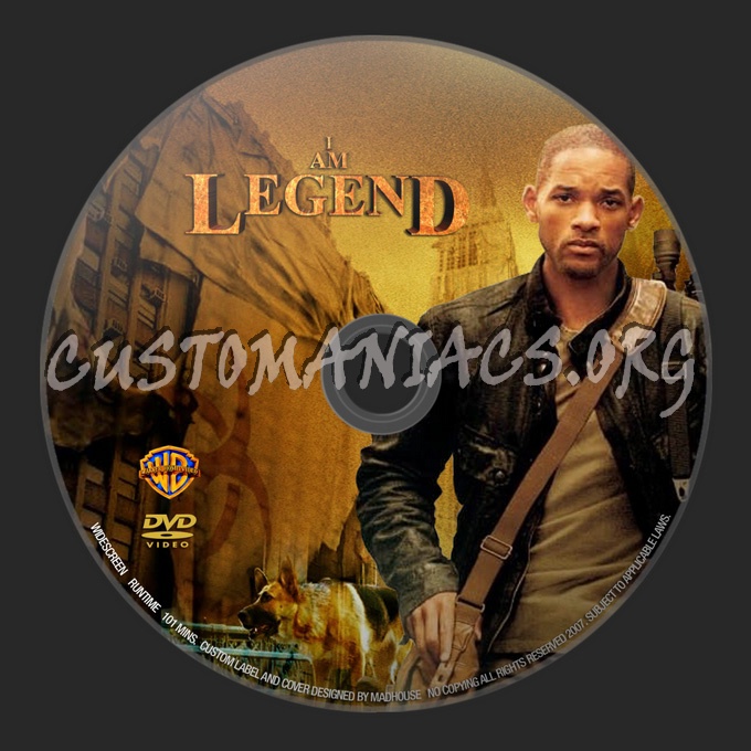 I Am Legend dvd label