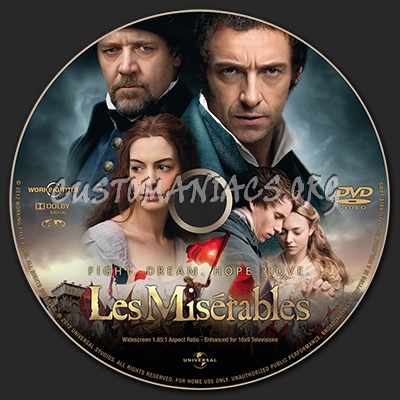 Les Miserables dvd label