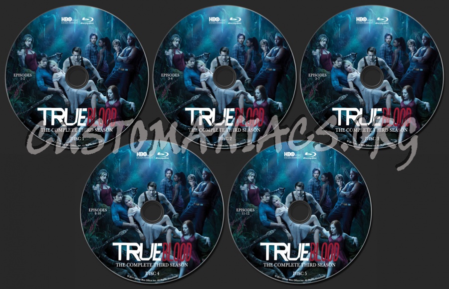 True Blood Season 3 blu-ray label