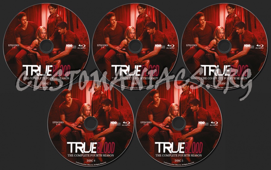 True Blood Season 4 blu-ray label