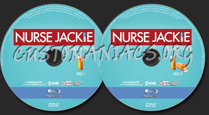 Nurse Jackie Season 3 blu-ray label