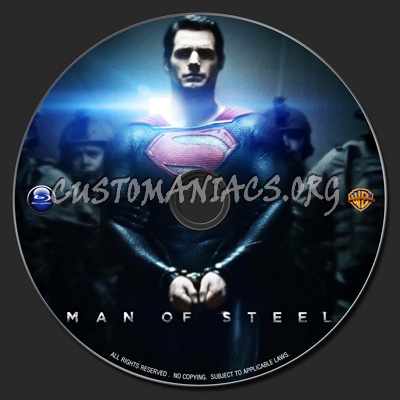 Man Of Steel (2013) blu-ray label