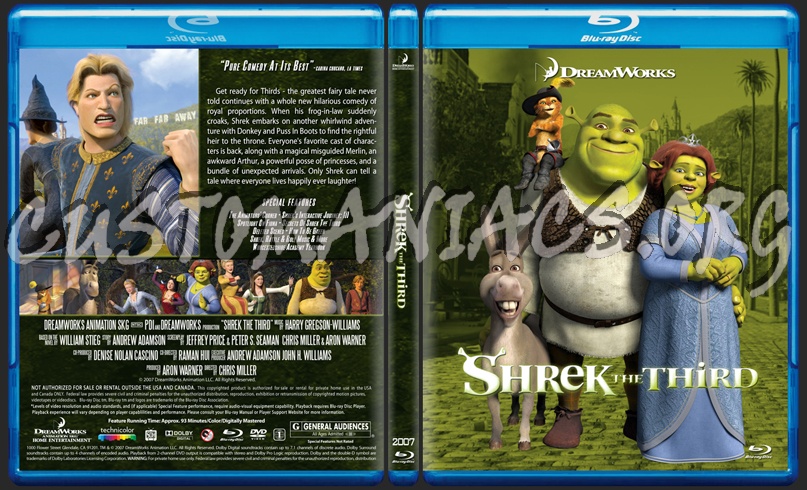 Shrek the Third blu-ray cover - DVD Covers & Labels by Customaniacs, id ...