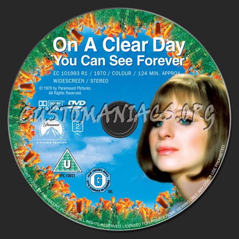 On a Clear Day You Can See Forever dvd label