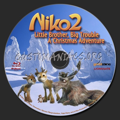 Niko 2 Little Brother, Big Trouble: A Christmas Adventure blu-ray label