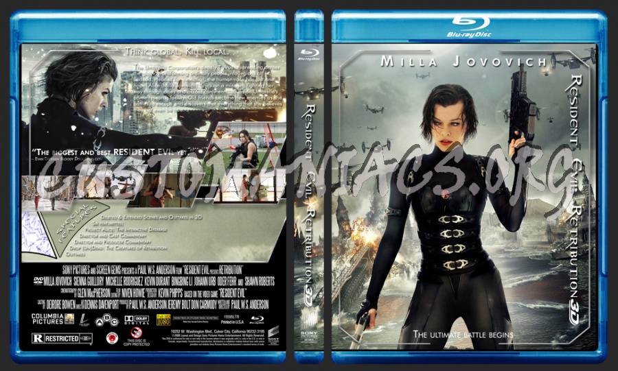 Resident Evil Retribution 3D blu-ray cover