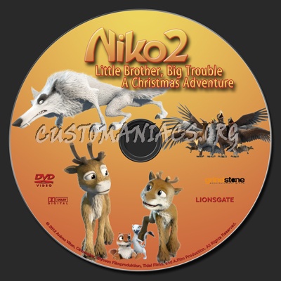 Niko 2 Little Brother, Big Trouble: A Christmas Adventure dvd label