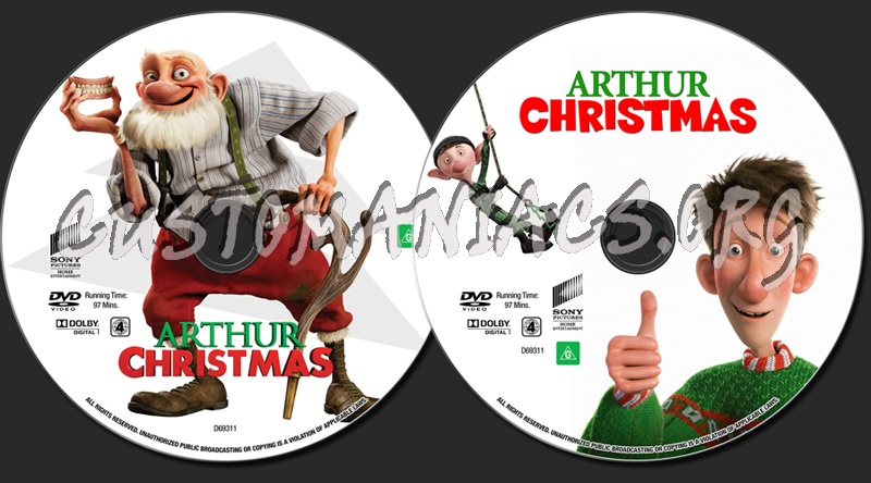 Arthur Christmas dvd label