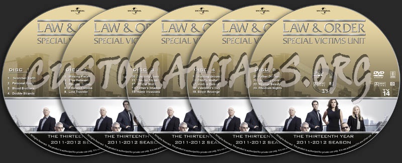 Law & Order: SVU - Season 13 dvd label