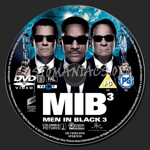 Men In Black 3 (MIB3) dvd label