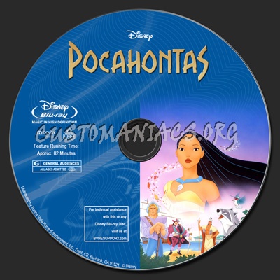 Pocahontas blu-ray label