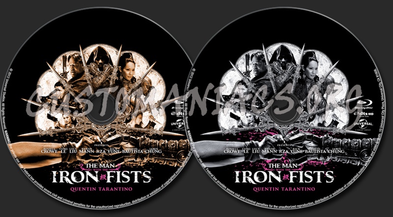 The Man With The Iron Fists blu-ray label