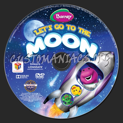 Barney Let's Go To the Moon dvd label