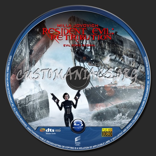 Resident Evil Retribution blu-ray label