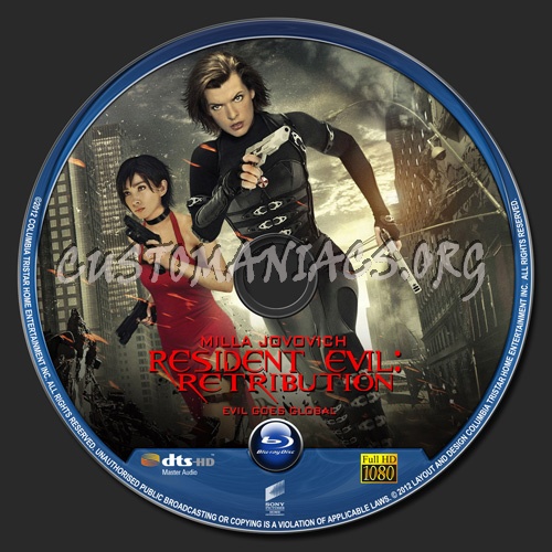 Resident Evil Retribution blu-ray label