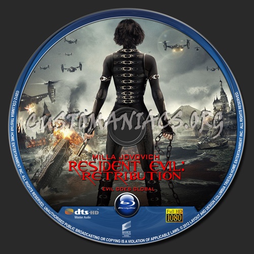 Resident Evil Retribution blu-ray label