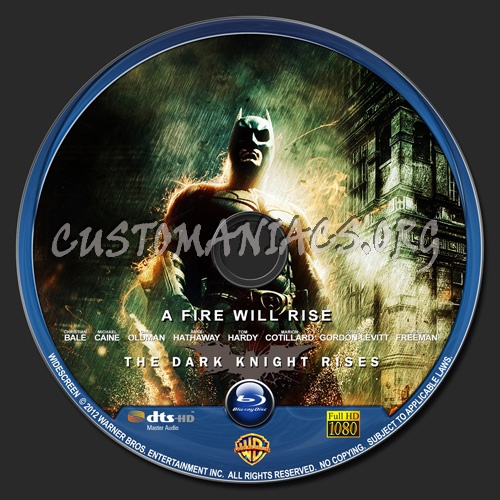 Batman - The Dark Knight Rises blu-ray label