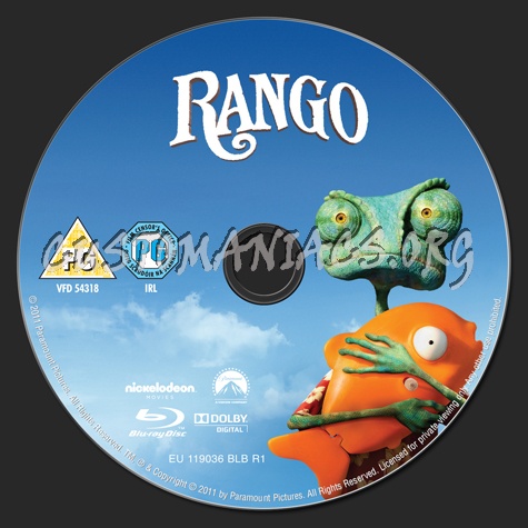 Rango blu-ray label