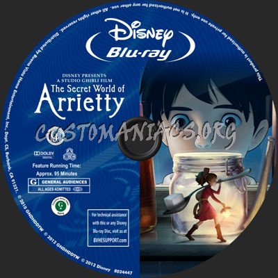 The Secret World of Arrietty blu-ray label