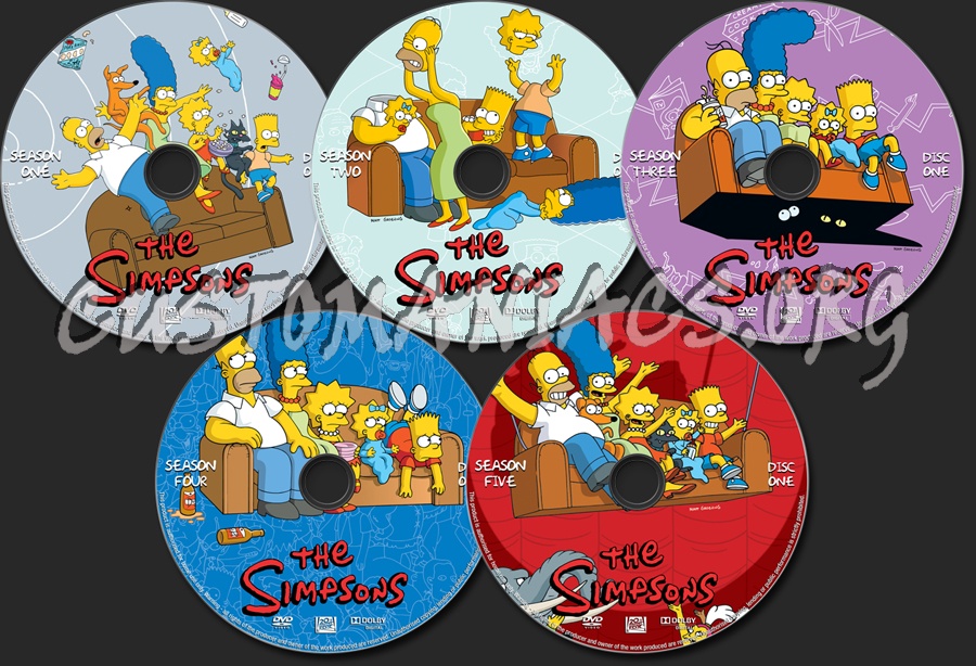 The Simpsons - Seasons 1 to 5 dvd label