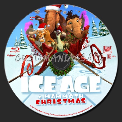 Ice Age A Mammoth Christmas blu-ray label