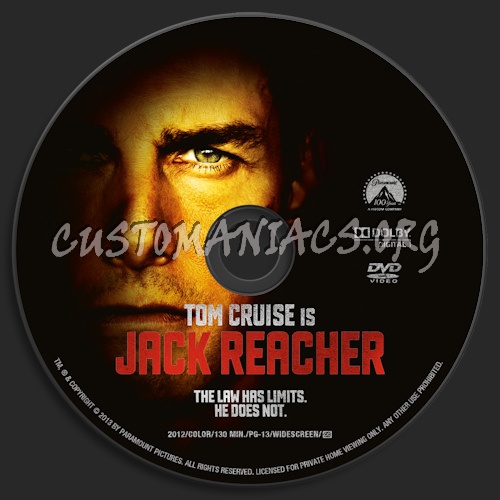 Jack Reacher dvd label