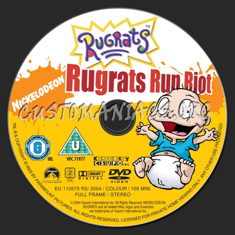 Rugrats Run Riot dvd label