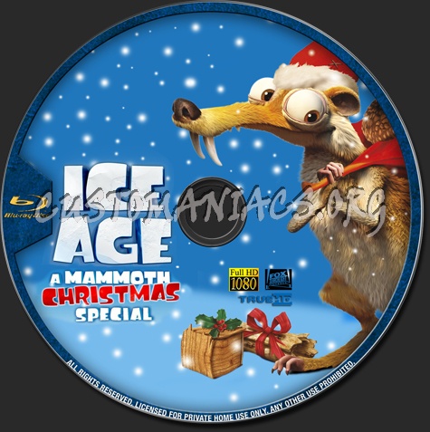 Ice Age A Mammoth Christmas Special blu-ray label