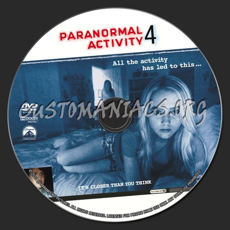 Paranormal Activity 4 dvd label