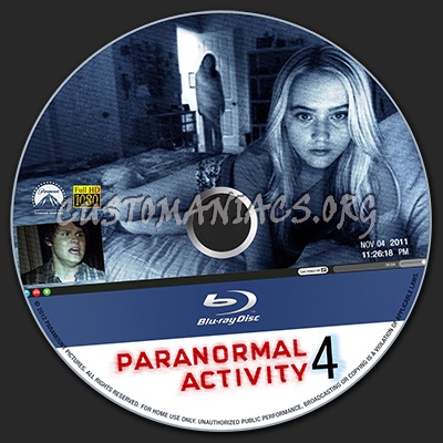 Paranormal Activity 4 blu-ray label