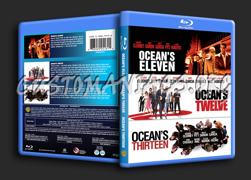 Ocean's Eleven / Ocean's Twelve and Ocean's Thirteen blu-ray cover