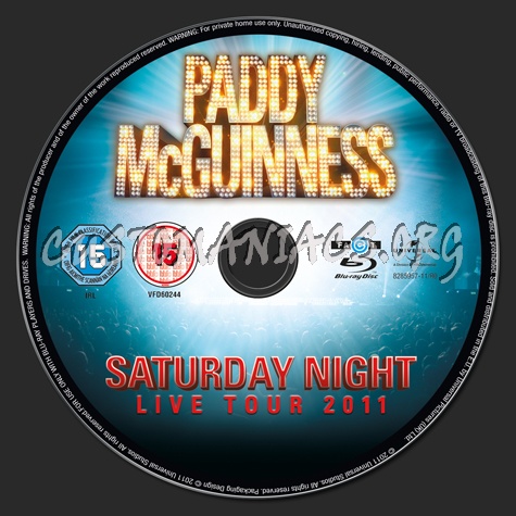 Paddy McGuinness Saturday Night Live Tour 2011 dvd label