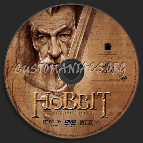 The Hobbit: An Unexpected Journey dvd label