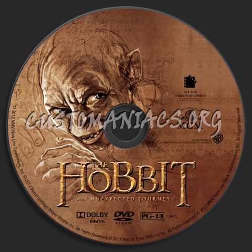 The Hobbit: An Unexpected Journey dvd label