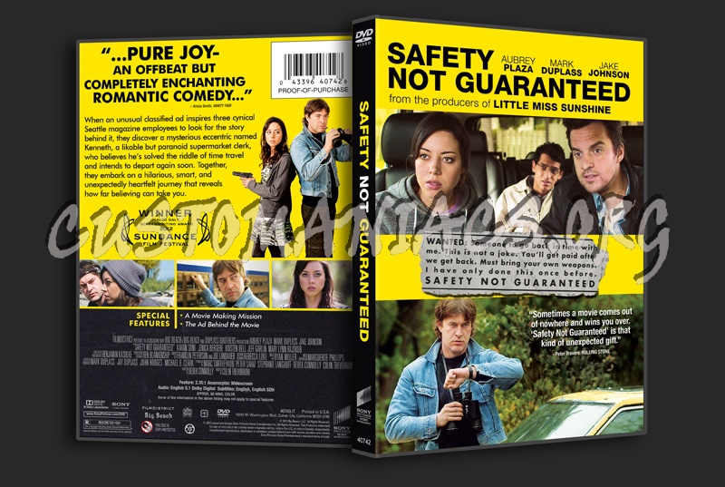 Safety Not Guarateed dvd cover