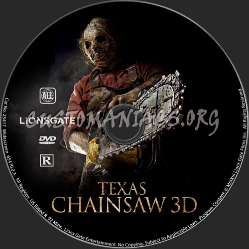 Texas Chainsaw 3D dvd label