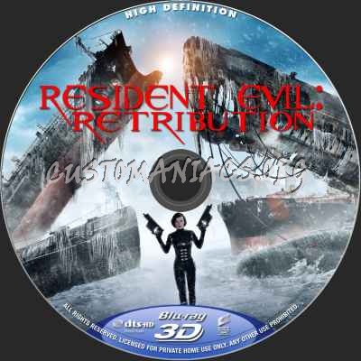 Resident Evil Retribution (2D+3D) blu-ray label