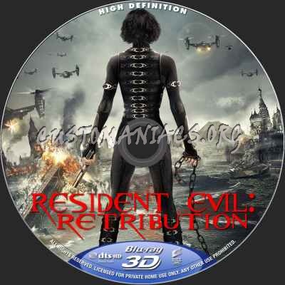 Resident Evil Retribution (2D+3D) blu-ray label