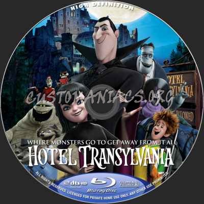 Hotel Transylvania (2D+3D) blu-ray label