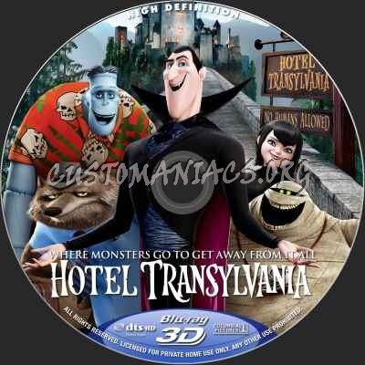 Hotel Transylvania (2D+3D) blu-ray label